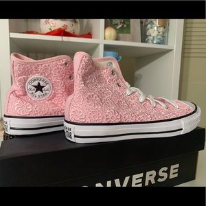 NEW Converse Pink Lace cute US woman 8 euro 38.5
